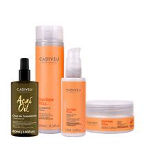 Kit Cadiveu Professional Bye Bye Frizz Shampoo Leave-in Máscara e Açaí Oil 60 (4 produtos)