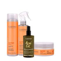 Kit Cadiveu Professional Bye Bye Frizz Shampoo Máscara Selagem Gradativa e Açaí Oil 60 (4 produtos)