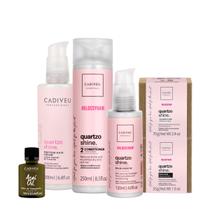 Kit Cadiveu Professional Essentials Quartzo Shine Shampoo Barra Condicionador Máscara Barra Pré-Shampoo Leave-in e Açaí