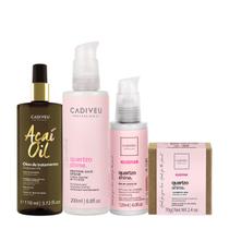 Kit Cadiveu Professional Essentials Quartzo Shine Shampoo em Barra Pré-Shampoo Leave-in e Açaí Oil 110 (4 produtos)