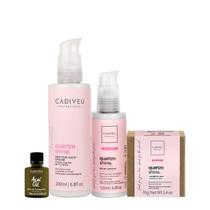 Kit Cadiveu Professional Essentials Quartzo Shine Shampoo em Barra Pré-Shampoo Leave-in e Açaí Oil (4 produtos)
