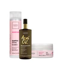 Kit Cadiveu Professional Essentials Quartzo Shine Shampoo Máscara e Açaí Oil 110 (3 produtos)