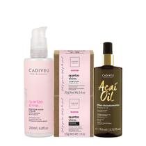 Kit Cadiveu Professional Essentials Quartzo Shine Shampoo Máscara em Barra Pré-Shampoo e Açaí Oil 110 (4 produtos)