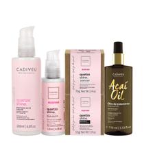 Kit Cadiveu Professional Essentials Quartzo Shine Shampoo Máscara em Barra Pré-Shampoo Leave-in e Açaí Oil 110 (5 produt