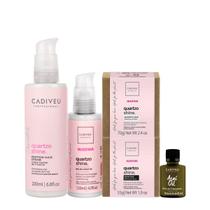 Kit Cadiveu Professional Essentials Quartzo Shine Shampoo Máscara em Barra Pré-Shampoo Leave-in e Açaí Oil (5 produtos)