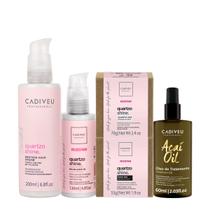 Kit Cadiveu Professional Essentials Quartzo Shine Shampoo Máscara em Barra Pré-Shampoo Leave-in e Açaí Oil 60 (5 produto