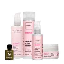 Kit Cadiveu Professional Essentials Quartzo Shine Shampoo Máscara Pré-Shampoo Leave-in e Açaí Oil (5 produtos)