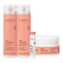 Kit Cadiveu Professional Hair Remedy - Shampoo & Condicionador 250ml + Máscara 200ml + Ampola 15ml Kit Cadiveu Professional Hair Remedy - Shampoo & Condicionador 250ml + Máscara 200ml + Ampola 15ml