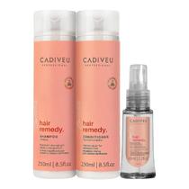 Kit Cadiveu Professional Hair Remedy - Shampoo & Condicionador 250ml + Óleo 65ml Kit Cadiveu Professional Hair Remedy - Shampoo & Condicionador 250ml + Óleo 65ml