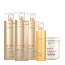 Kit Cadiveu Professional Nutri Glow Cera Nutritiva e Blonde Reconstructor Clarifying Shampoo Condicionador Máscara e Pó