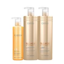 Kit Cadiveu Professional Nutri Glow Cera Nutritiva e Blonde Reconstructor Clarifying Shampoo e Condicionador (3 produtos