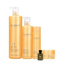Kit Cadiveu Professional Nutri Glow Shampoo Condicionador Máscara Cera e Açaí Oil (5 produtos)