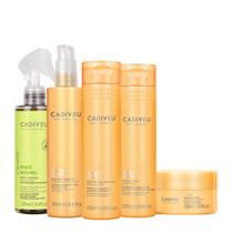 Kit Cadiveu Professional Nutri Glow Shampoo Condicionador Máscara Fluído e Leave-in (5 produtos)