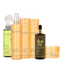 Kit Cadiveu Professional Nutri Glow Shampoo Condicionador Máscara Fluído Leave-in e Açaí Oil 110 (6 produtos)