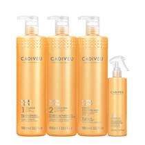Kit Cadiveu Professional Nutri Glow Shampoo Condicionador Máscara G e Leave-in P (4 produtos)