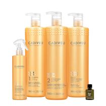 Kit Cadiveu Professional Nutri Glow Shampoo Condicionador Máscara G Fluído e Açaí Oil (5 produtos)