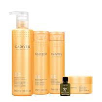 Kit Cadiveu Professional Nutri Glow Shampoo Condicionador Máscara P Cera e Açaí Oil (5 produtos)