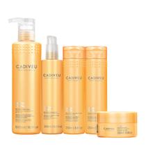 Kit Cadiveu Professional Nutri Glow Shampoo Condicionador Máscara P Cera e Glow Booster (5 produtos)