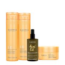 Kit Cadiveu Professional Nutri Glow Shampoo Condicionador Máscara P e Açaí Oil 60 (4 produtos)