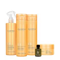 Kit Cadiveu Professional Nutri Glow Shampoo Condicionador Máscara P Fluído e Açaí Oil (5 produtos)