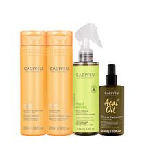Kit Cadiveu Professional Nutri Glow Shampoo Condicionador Maxi Ondas e Açaí Oil 60 (4 produtos)
