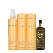 Kit Cadiveu Professional Nutri Glow Shampoo Condicionador Pré-Shampoo e Açaí Oil 110 (4 produtos)