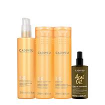 Kit Cadiveu Professional Nutri Glow Shampoo Condicionador Pré-Shampoo e Açaí Oil 60 (4 produtos)