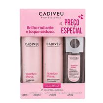 Kit Cadiveu Professional Quartzo Shine Essentials Shampoo 250ml Condicionador 250ml Sérum 65ml. Kit Cadiveu Professional Quartzo Shine Essentials Shampoo 250ml Condicionador 250ml Sérum 65ml.