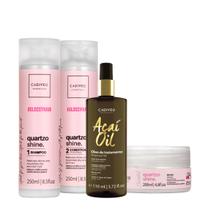 Kit Cadiveu Professional Quartzo Shine Shampoo Condicionador Máscara e Açaí Oil 110 (4 produtos) Kit Cadiveu Professional Quartzo Shine Shampoo Condicionador Máscara e Açaí Oil 110 (4 produtos)