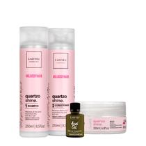 Kit Cadiveu Professional Quartzo Shine Shampoo Condicionador Máscara e Açaí Oil (4 produtos)