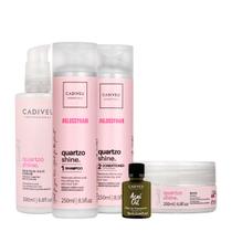 Kit Cadiveu Professional Quartzo Shine Shampoo Condicionador Máscara Pré-Shampoo e Açaí Oil (5 produtos)