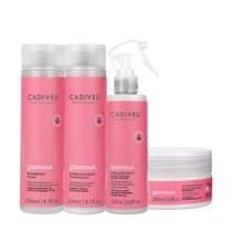 Kit Cadiveu Profissional Essentials Glamour Shampoo Condicionador Máscara e Fluído (4 produtos) Kit Cadiveu Profissional Essentials Glamour Shampoo Condicionador Máscara e Fluído (4 produtos)