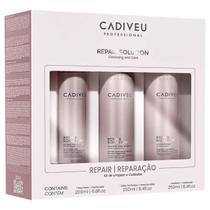 Kit Cadiveu Repair Solution Homecare Proteína Shampoo e Condicionador Restauração Nutrição e Força