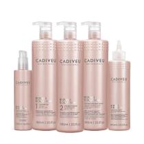 Kit Cadiveu Repair Solution Shampoo Sem Sulfato Condicionador Máscara Litro Shot e Proteína (5 produtos)