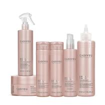 Kit Cadiveu Repair Solution Shampoo Sem Sulfato Condicionador Máscara Shot Proteína e Fluído (6 produtos)