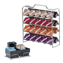 Kit Café 2 Peças Suporte 40 Cápsulas Três Corações Porta Saches Cromado - Future Kit Café 2 Peças Suporte 40 Cápsulas Três Corações Porta Saches Cromado - Future