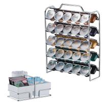 Kit Café 2 Peças Suporte 50 Cápsulas Nespresso Porta Saches Mexedor Cromado - Future