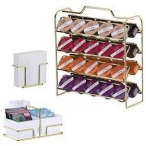 Kit Café 3 Peças Suporte 40 Cápsulas Três Corações Porta Sachês Guardanapos Dourado - Future Kit Café 3 Peças Suporte 40 Cápsulas Três Corações Porta Sachês Guardanapos Dourado - Future