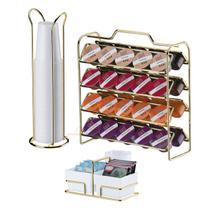 Kit Café 3 Peças Suporte 40 Cápsulas três Corações Sachês Porta Copos 200ml Dourado - Future Kit Café 3 Peças Suporte 40 Cápsulas três Corações Sachês Porta Copos 200ml Dourado - Future