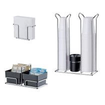 Kit Café 3 Peças Suporte Copos Duplo Porta Saches Guardanapos Cromado - Future Kit Café 3 Peças Suporte Copos Duplo Porta Saches Guardanapos Cromado - Future