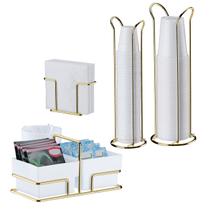 Kit Café 4 Peças Porta Sachês Mexedores Guardanapos Suporte Copos Descartáveis 50/80/200ml Dourado - Future Kit Café 4 Peças Porta Sachês Mexedores Guardanapos Suporte Copos Descartáveis 50/80/200ml Dourado - Future