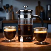 Kit Café a Dois Cafeteira Francesa French Press Maxwell Williams 350ml e 2 Copos de Vidro Térmicos 250ml Kit Café a Dois Cafeteira Francesa French Press Maxwell Williams 350ml e 2 Copos de Vidro Térmicos 250ml