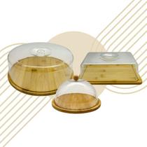 Kit Café Boleira Queijeira Mini Boleira Frios Tampa Bambu