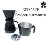 Kit Café Bule Fervedor Coador Filtro Craqueado Kit Café Bule Fervedor Coador Filtro Craqueado