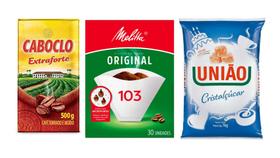 Kit Café Caboclo Extraforte Açúcar União Filtro Melitta Kit Café Caboclo Extraforte Açúcar União Filtro Melitta