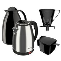 Kit Café Chaleira Elétrica 110v Garrafa 650ml Filtro Coador