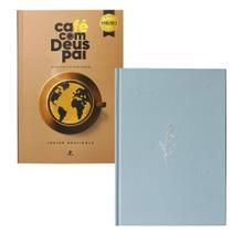 Kit Café Com Deus Pai 2025 Porções Diárias De Transformação + Bíblia Nvi, Capa Dura, Azul, Econômica, Tulipa - Kit de Livros