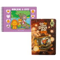 Kit Café com Deus Pai Teens 2025 Livro Devocional e Livro para colorir Biblical & Cute