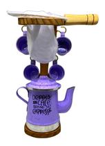 Kit Café com Mancebo de Madeira + 1 Bule 350ml + 4 Canecas 40ml