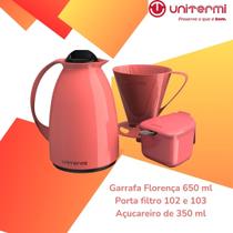 Kit café Completo + Chaleira Eletrica 110V 1,8L + 4 Xicaras Coloridas100ML - Unitermi